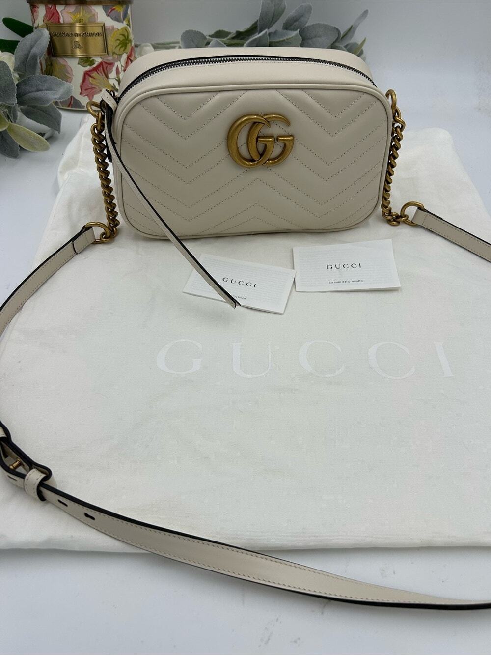Women's Gucci GG Marmont camera bag in quilted MATELASSE Leather made in Italy